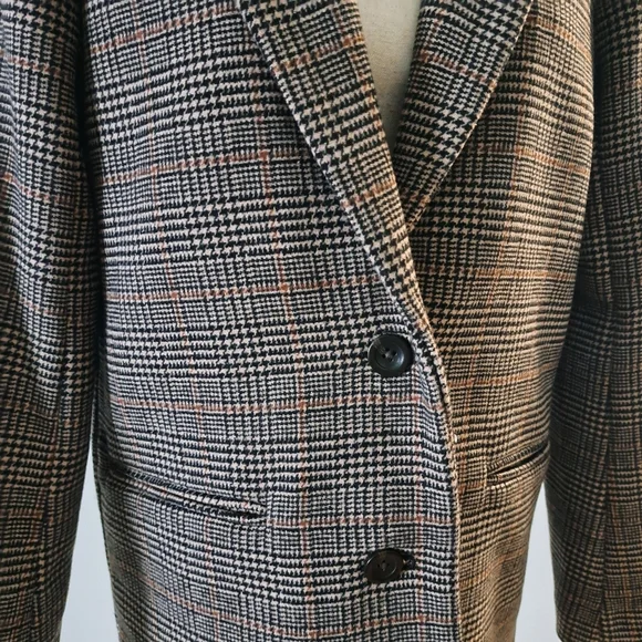 Abercrombie & Fitch Plaid Blazer Coat Sz Small - Picture 6 of 11